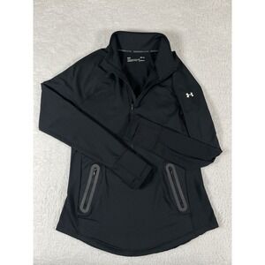 Under Armour Coldgear Reactor Black Half Zip Long Sleeve Pullover Women's Size M